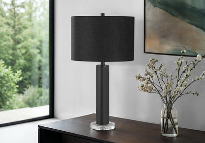 Contemporary Table Lamp with Adjustable Lighting by HouseOfZazla; black shade, dark metal stem on Tampa Home & Garden Store