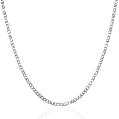 2.6mm 14k white gold solid curb chain necklace by Bids.com on Tampa Home & Garden Store