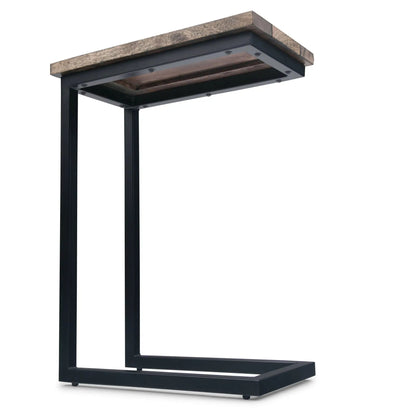 Skyler C-Side Handcrafted Table with natural wood top and black metal frame on Tampa Home & Garden Store