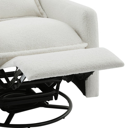 Cozy Swivel Glider Recliner Chair and Leg Rest