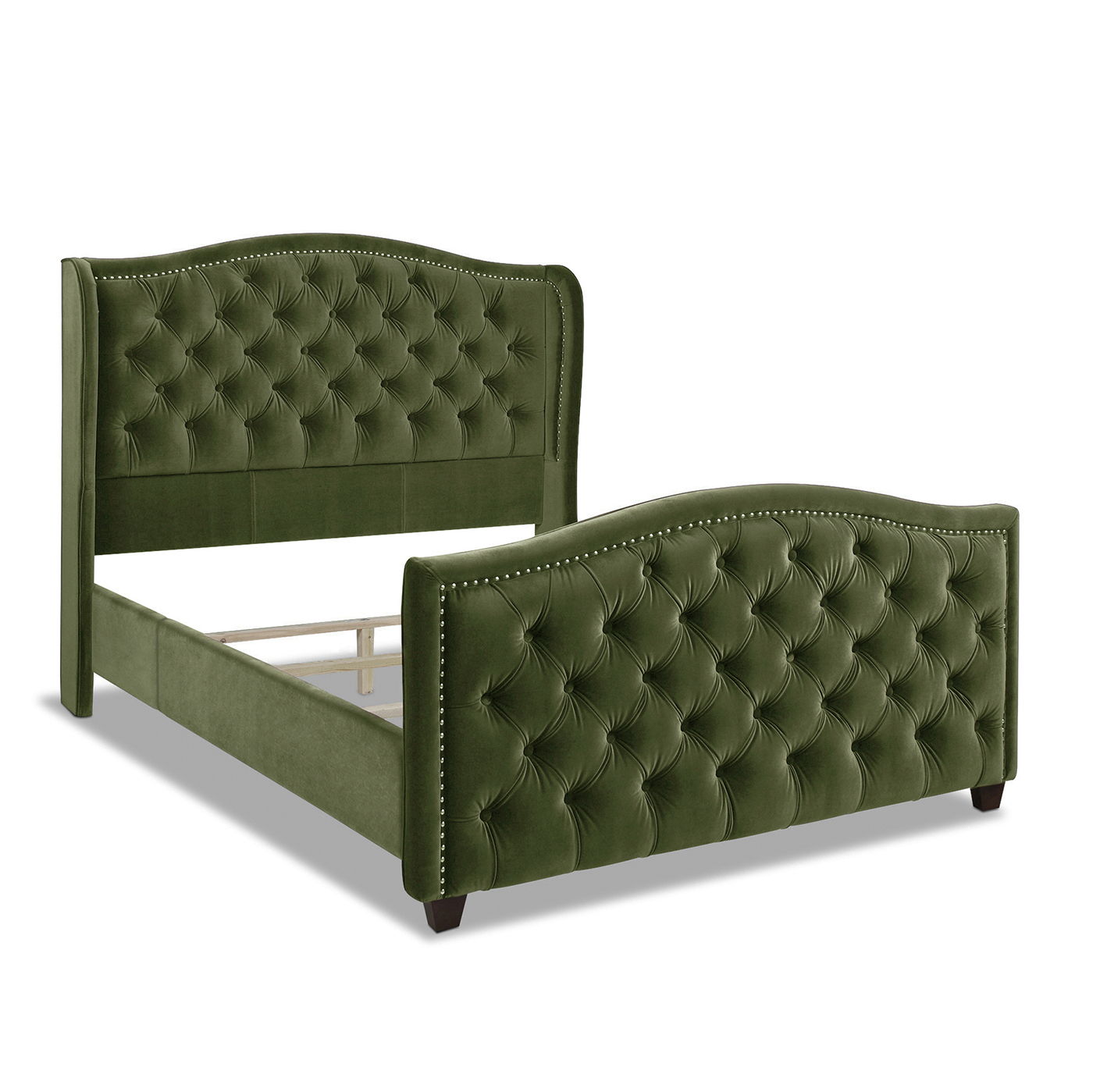 Solid Upholstered Bed Frame and Headboard Set