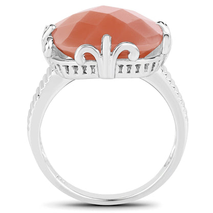 12.75ct peach moonstone ring in .925 sterling silver with fleur-de-lis setting by Bids.com on Tampa Home & Garden Store