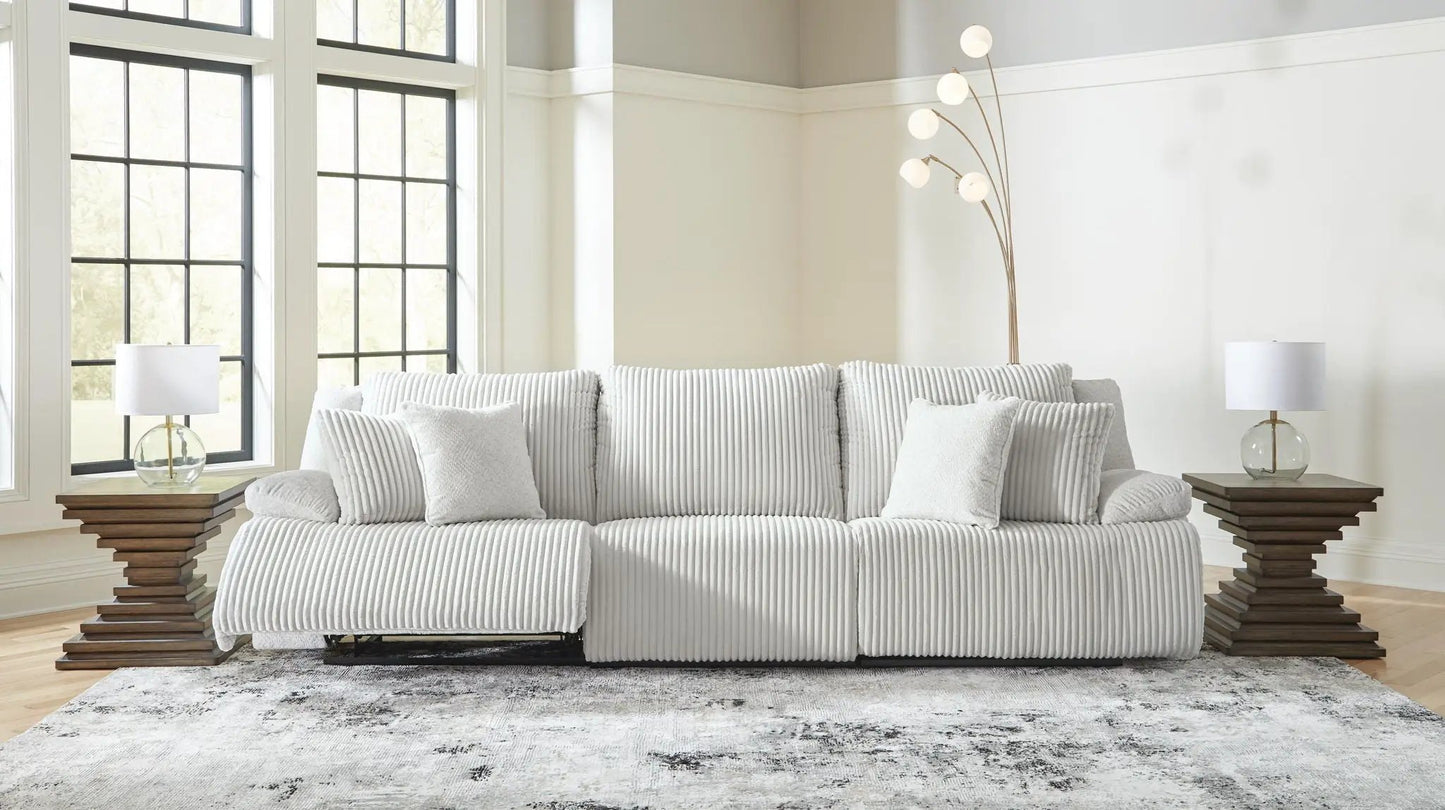 Top Tier Corduroy Reclining Sectional with Chaise