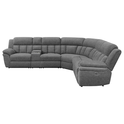 Divine 6-Piece Reclining Sectional in gray fabric with chaise by HouseOfZazla on Tampa Home & Garden Store