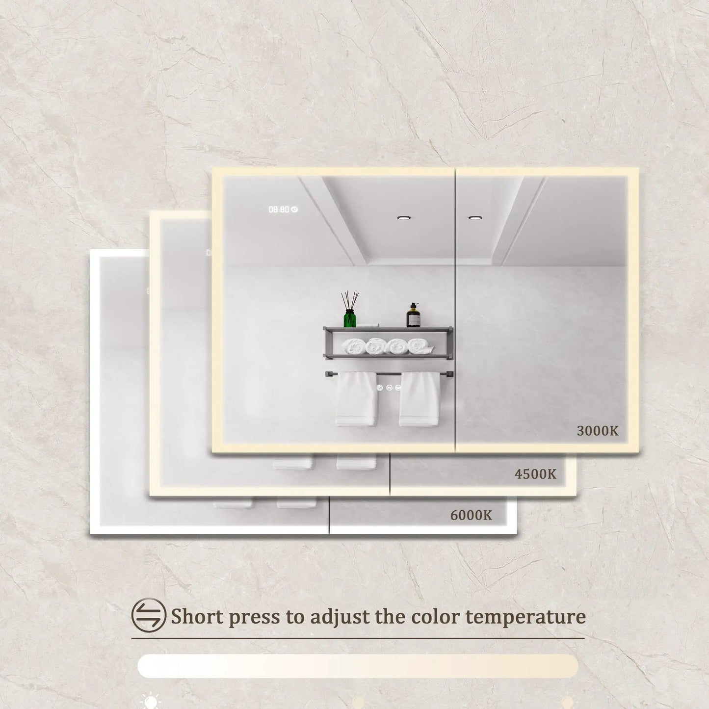 Bathroom Lighted Medicine Cabinet with Mirror