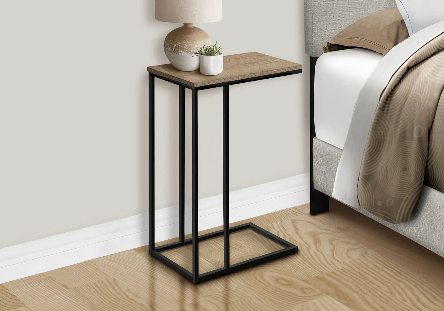 Accent Table C Shaped End Table Space Saving