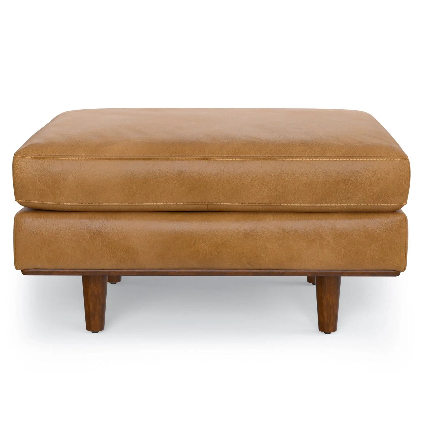 Morrison ottoman from Unique Piece Furniture, tan leather finish on Tampa Home & Garden Store