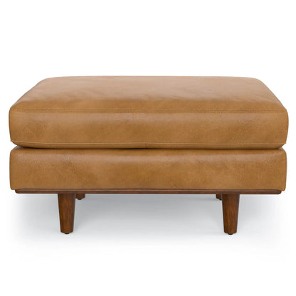 Morrison ottoman from Unique Piece Furniture, tan leather finish on Tampa Home & Garden Store
