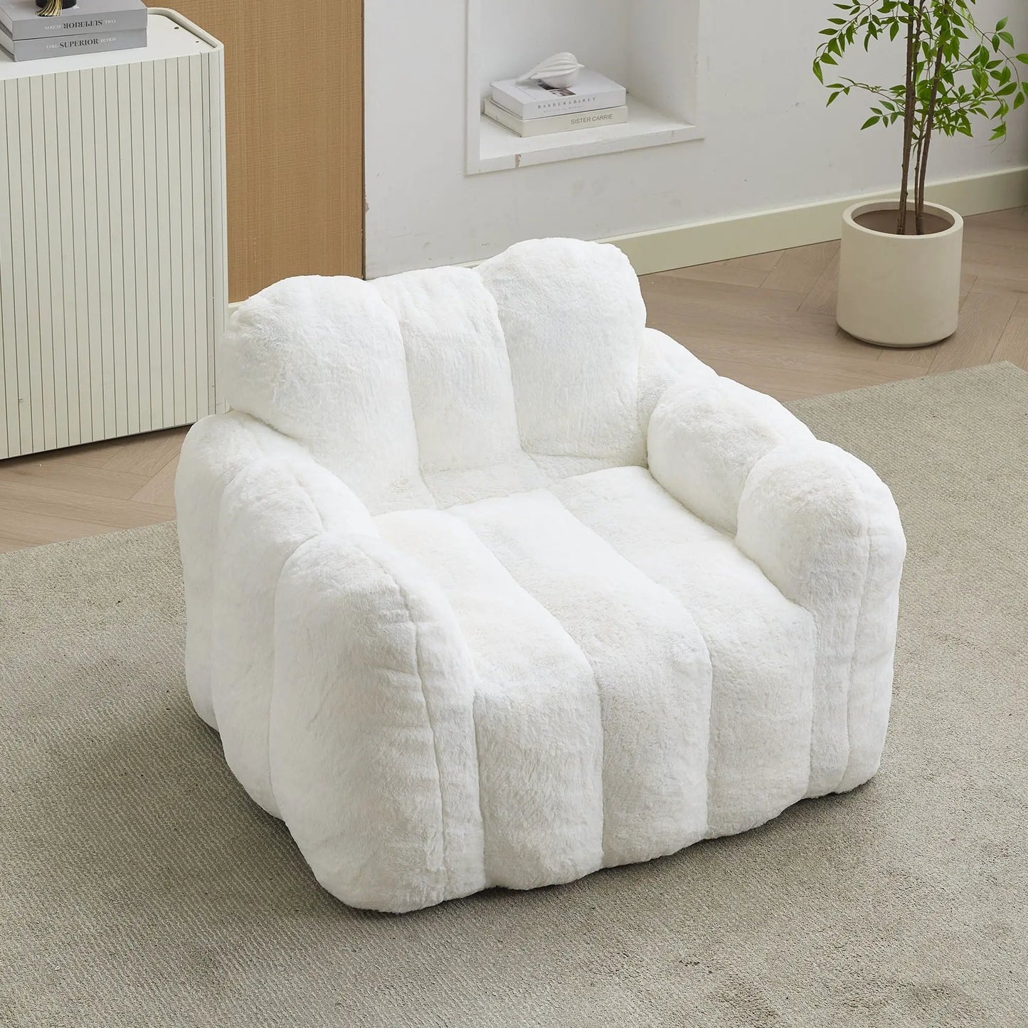 Lotus Style Compression Sofa Bean Bag by Unique Piece Furniture, white bean bag chair on Tampa Home & Garden Store