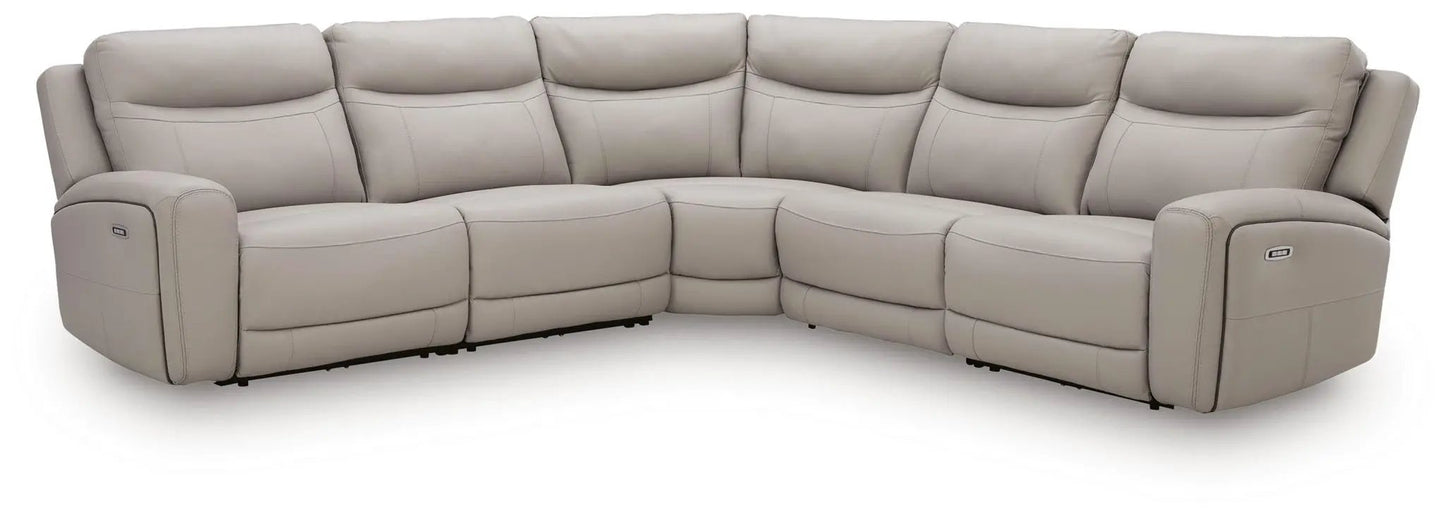 Gravier reclining sectional taupe leather, curved layout by Unique Piece Furniture on Tampa Home & Garden Store