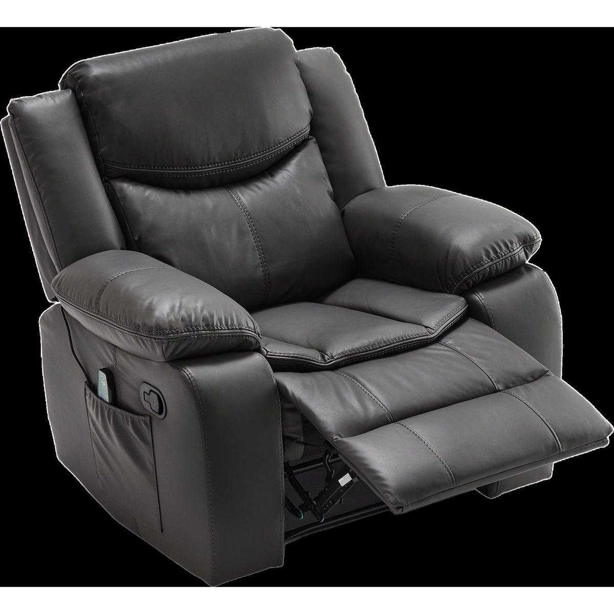 Gray Heating and Vibration Recliner Chair