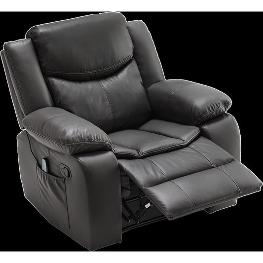 Recliner Chair With Vibration And Heating gray leather by HouseOfZazla reclining chaise longue on Tampa Home & Garden Store