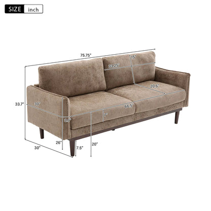 Loveseat Sofa With Spacious Seating in brown fabric upholstery, stationary design by Unique Piece Furniture on Tampa Home & Garden Store