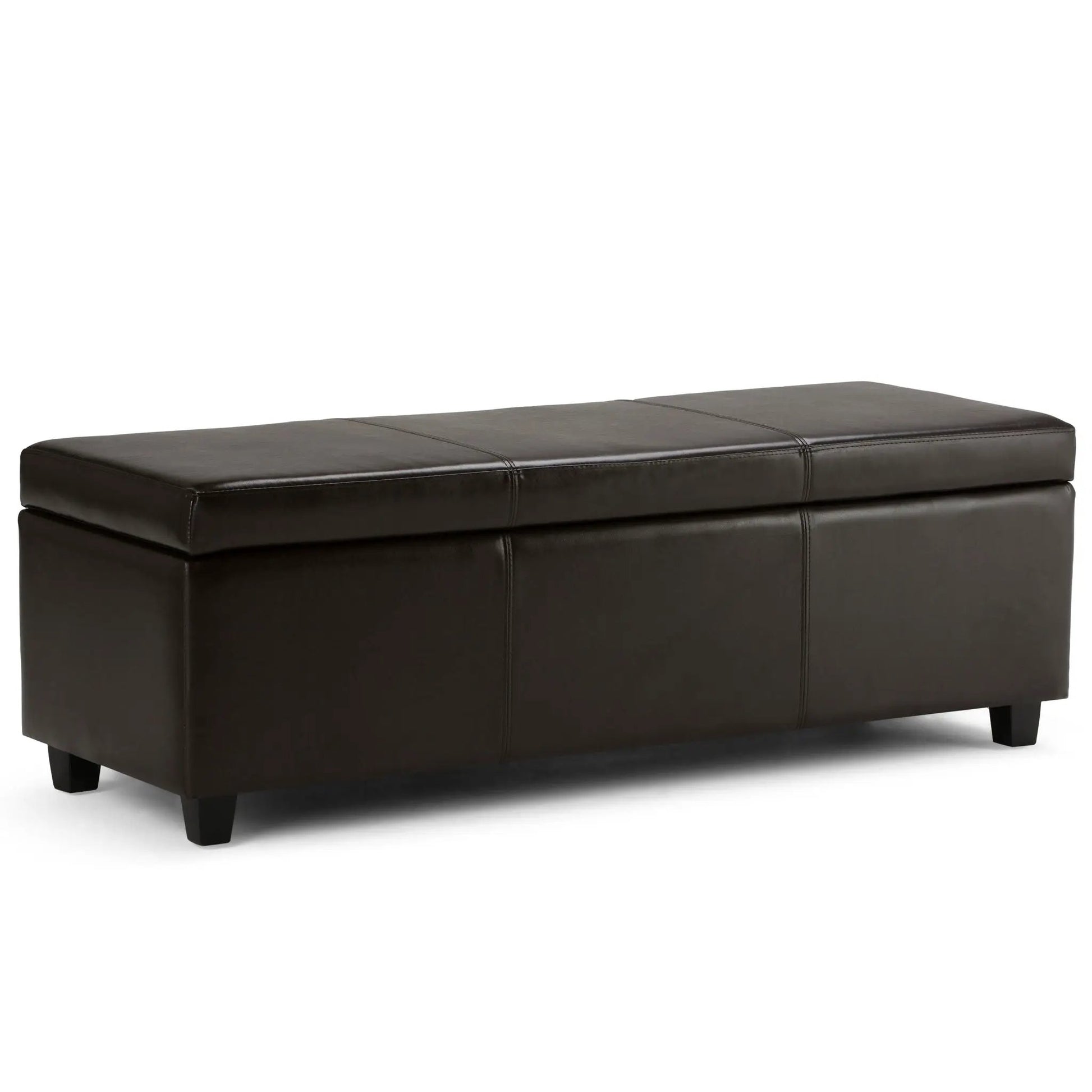 Avalon Multifunctional Storage Ottoman Bench dark brown leather by Unique Piece Furniture on Tampa Home & Garden Store