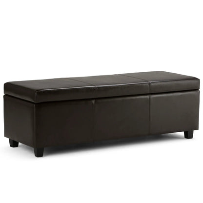 Avalon Multifunctional Storage Ottoman Bench dark brown leather by Unique Piece Furniture on Tampa Home & Garden Store