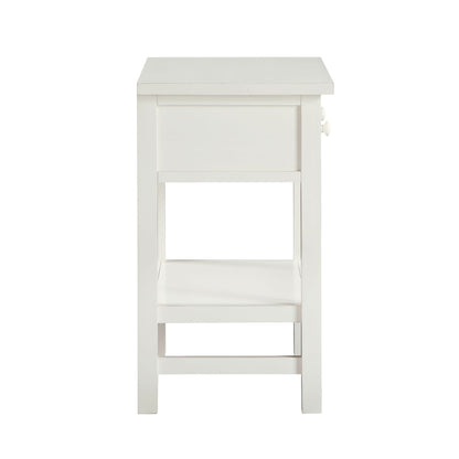 Finley 1-Drawer Nightstand with Open Shelf white finish by HouseOfZazla on Tampa Home & Garden Store