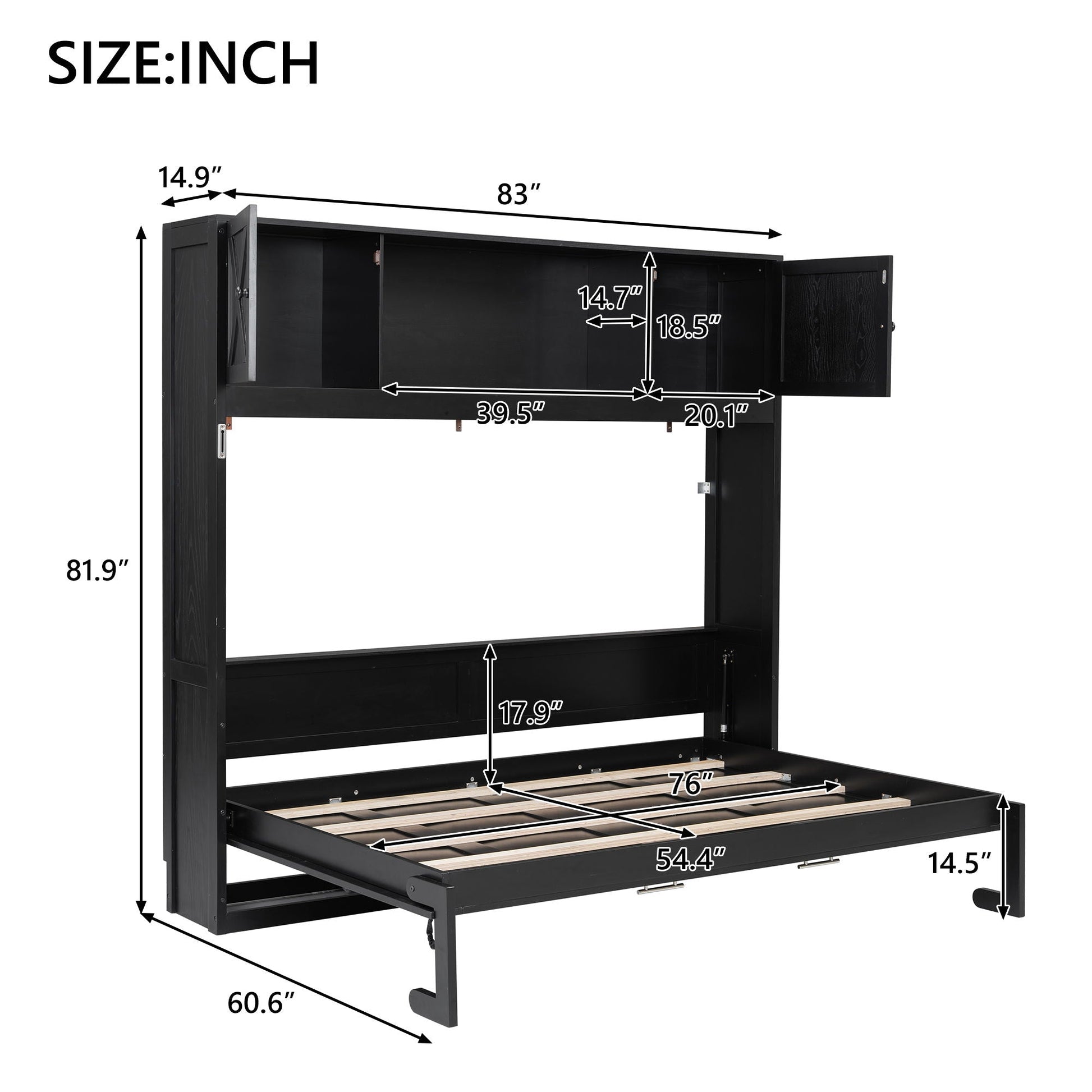 Murphy Bed With Storage Cabinets black storage bed by HouseOfZazla on Tampa Home & Garden Store
