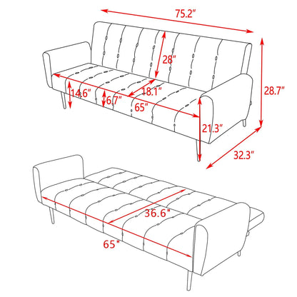 Compact Design Sofa Bed with Premium Fabric