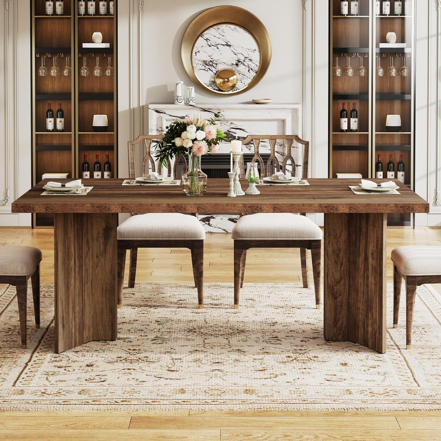 Dining Table For 4-6 People with a thick wood top by HouseOfZazla on Tampa Home & Garden Store