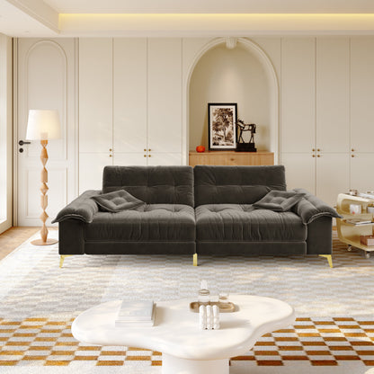 Modern 4 Seater Cloud Sofa and Chenille Frame