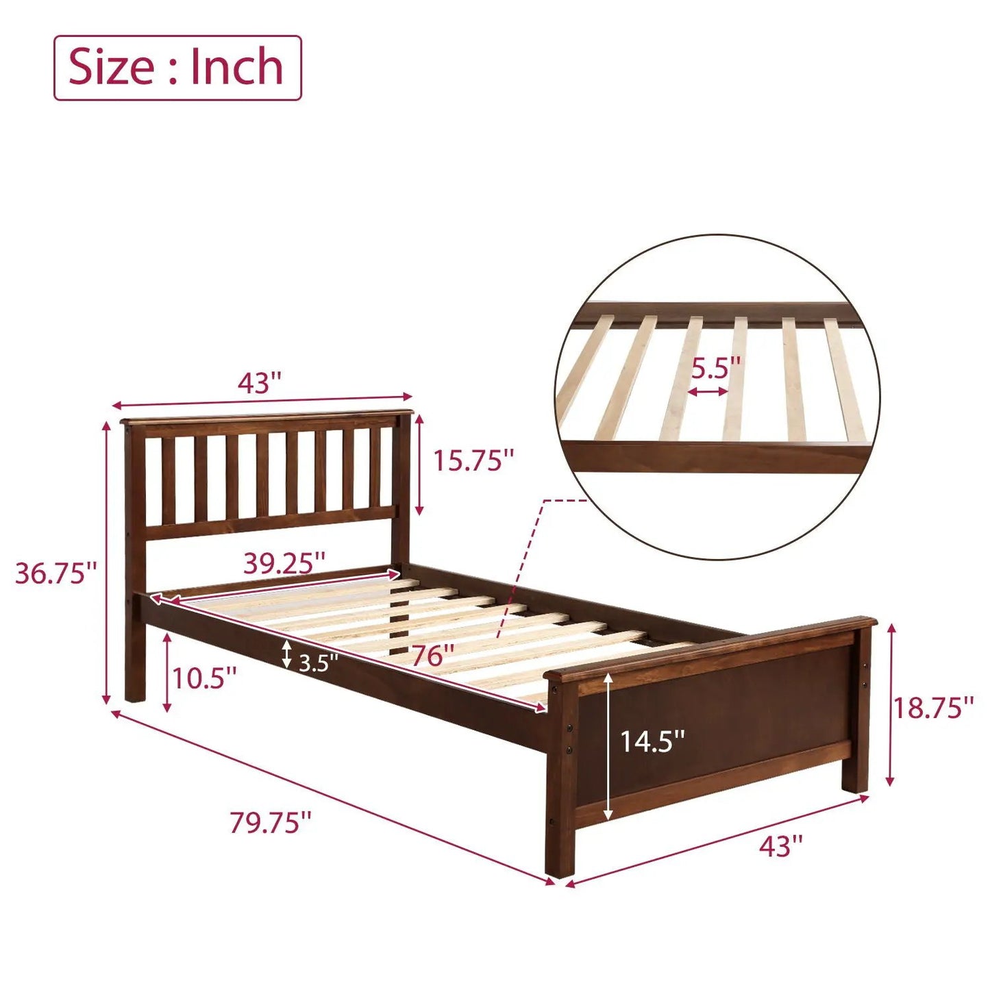 Platform Bed With Headboard And Footboard And Wood Slat Support by Unique Piece Furniture on Tampa Home & Garden Store