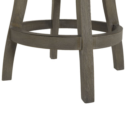 Swivel Counter Height Bar Stool solid hardwood brown finish with round footrest on Tampa Home & Garden Store