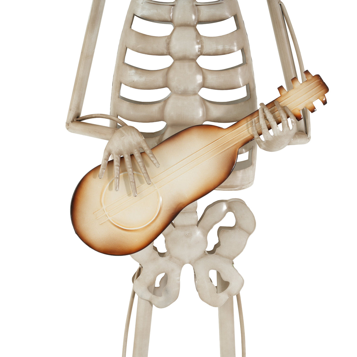 Halloween Skeleton yard statue with a bone-colored metal guitar by HouseOfZazla on Tampa Home & Garden Store