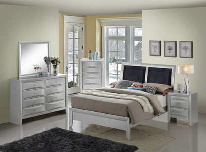 Padded Headboard Panel Bed and Hardwood Frame