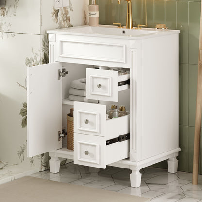 Bathroom vanity with sink white wood 2 drawers adjustable shelf Unique Piece Furniture on Tampa Home & Garden Store