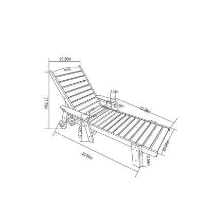 Outdoor lounge chair with wood texture and adjustable backrest, schematic by HouseOfZazla on Tampa Home & Garden Store
