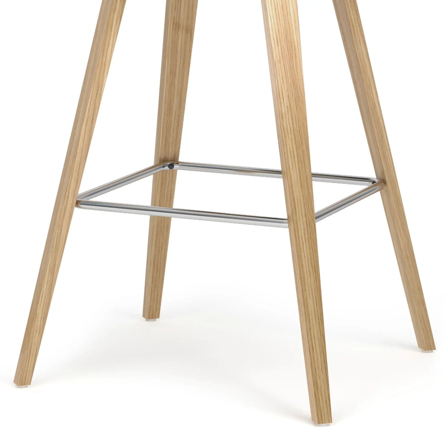 Randolph Bentwood upholstered counter stool legs in natural wood with chrome rails, set of 2 on Tampa Home & Garden Store