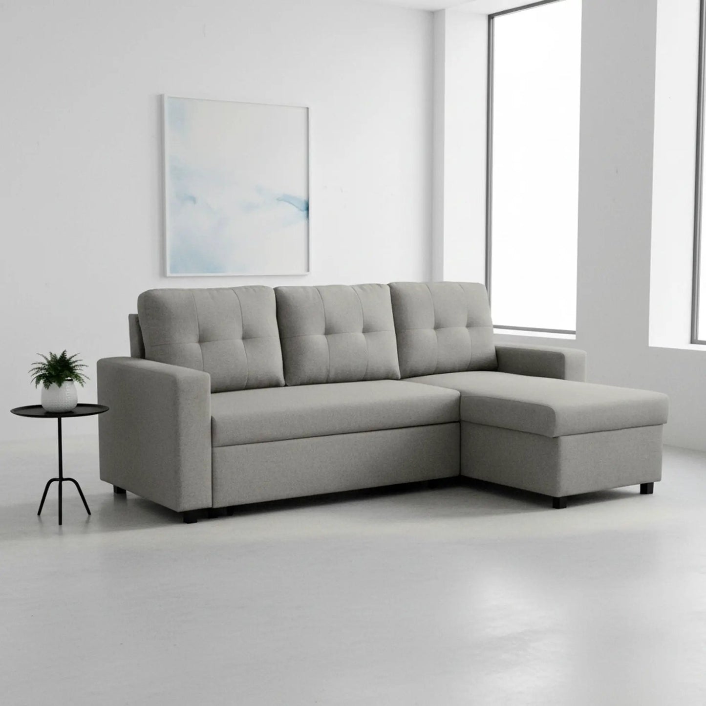 Convertible L Shaped Sectional Sleeper Sofa Bed