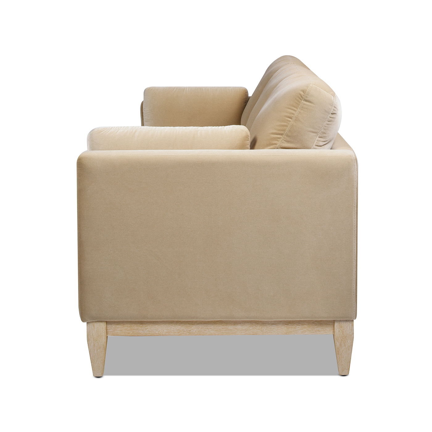 Knox Modern Farmhouse Sofa beige upholstery with light wooden legs HouseOfZazla on Tampa Home & Garden Store