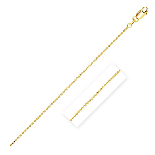 14k yellow gold diamond-cut bead chain necklace 1.0mm by Bids.com on Tampa Home & Garden Store