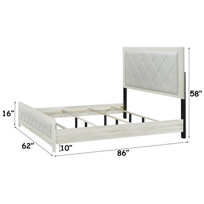 Jehoram Lozenge Bed and Padded Upholstered Frame