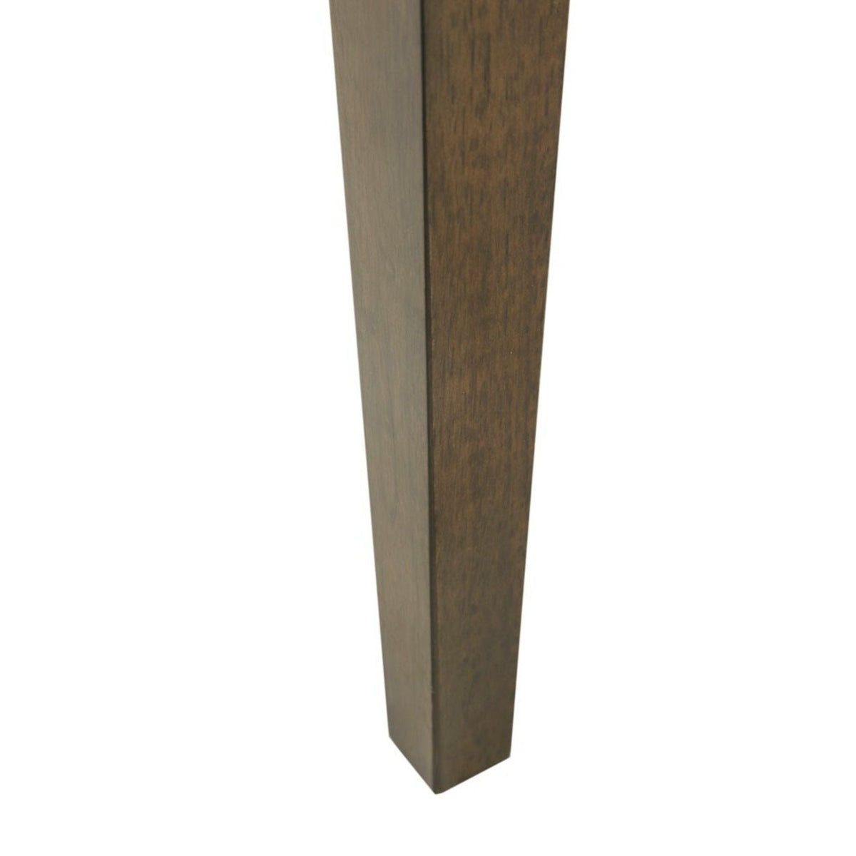 Tapered square solid wood dining chair leg in brown finish on Tampa Home & Garden Store