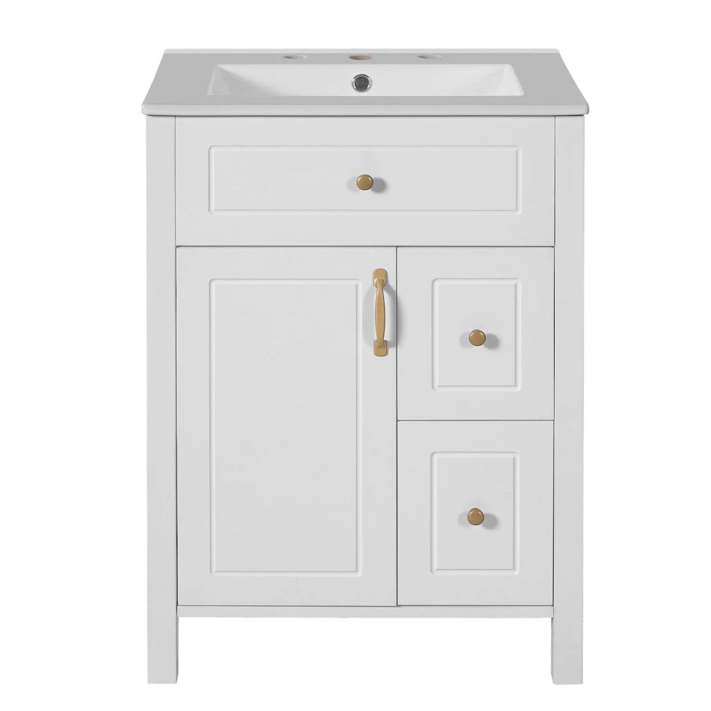 Elegant Bathroom Vanity Ceramic Sink and Drawers