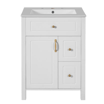 Elegant Bathroom Vanity Ceramic Sink and Drawers