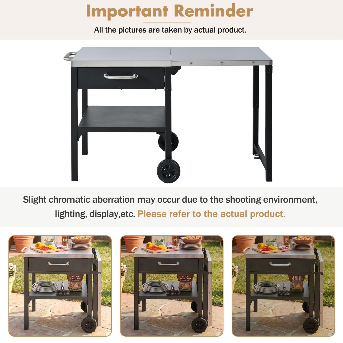 Large Foldable Outdoor Kitchen Cart And Storage