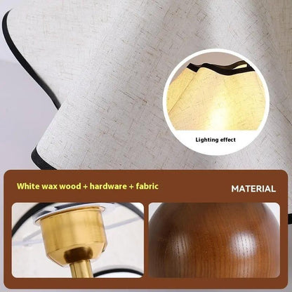 Retro walnut solid wood table lamp with cream fabric shade and brass hardware by FLIPSTYLEZLLC on Tampa Home & Garden Store