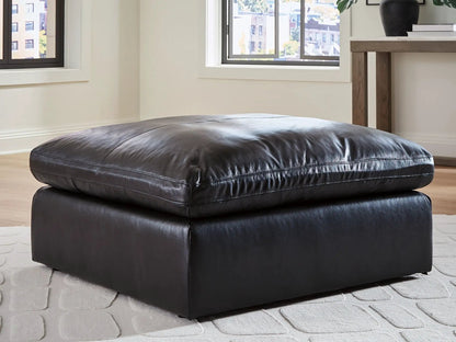 Emilia Oversized Accent Ottoman Leather and Faux