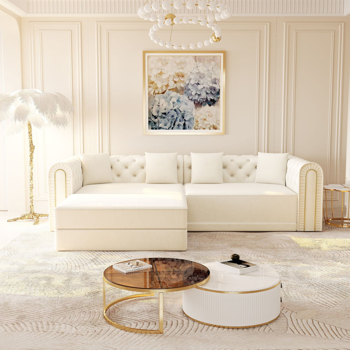 3 In 1 Convertible Sofa and Ottoman Bed