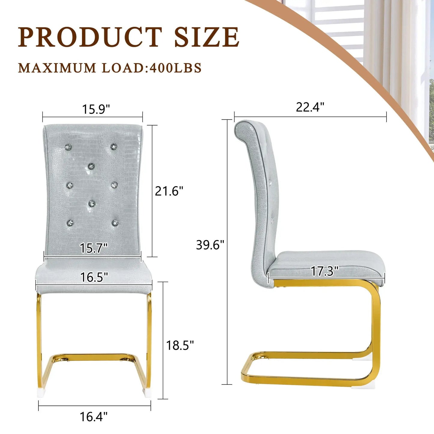 Elegant Faux Alligator Upholstered Dining Chairs