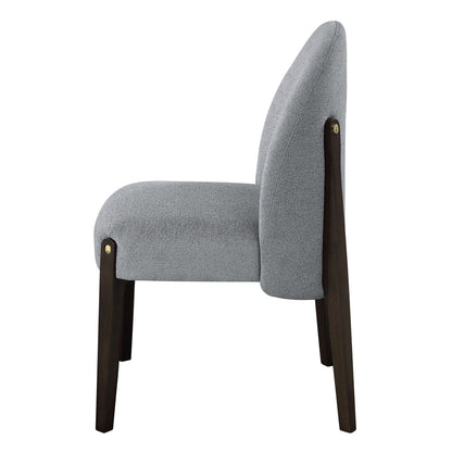 Clayten gray fabric dining chair with espresso wood legs, 2-pack by HouseOfZazla on Tampa Home & Garden Store