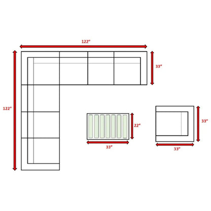 Outdoor Sofa Seating Group with Cushions