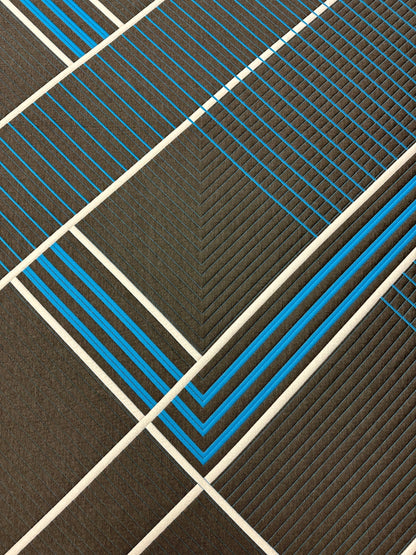 Mattress Tempagel by Restonic plush closeup in brown fabric with blue quilting lines on Tampa Home & Garden Store