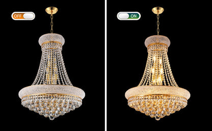 24-Inch gold crystal chandelier, 12-light French Empire style ceiling light by HouseOfZazla on Tampa Home & Garden Store