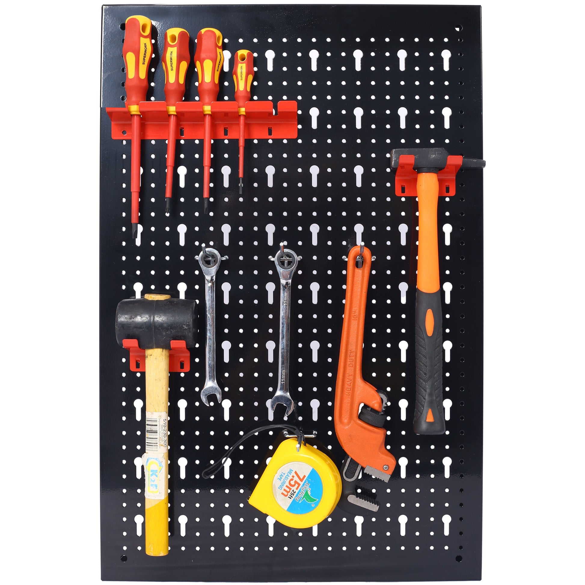4-foot metal garage nail board tool rack with 3 nail board wall mounted tools in black on Tampa Home & Garden Store