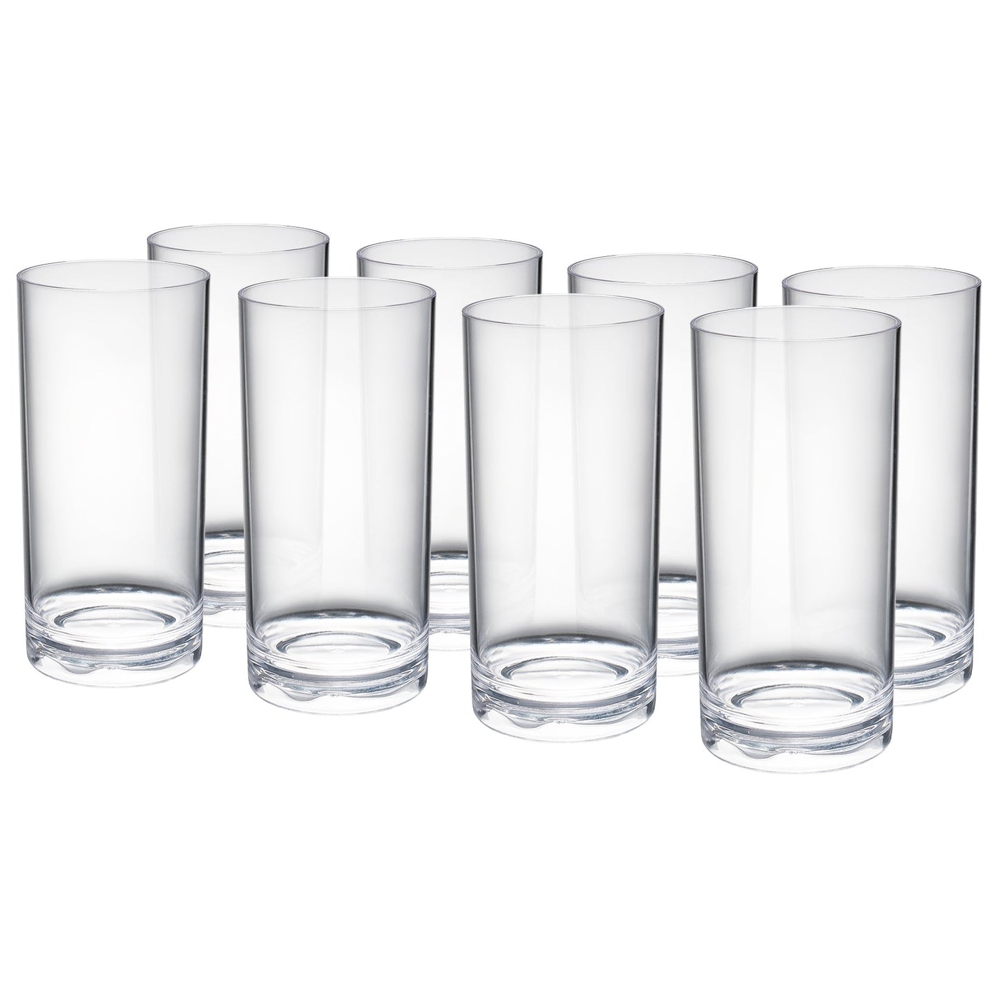 Barcelona Clear Acrylic Highball Glasses Set of 8