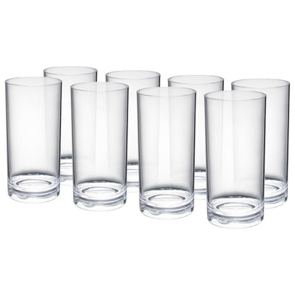 Barcelona Clear Acrylic Highball Glasses Set of 8